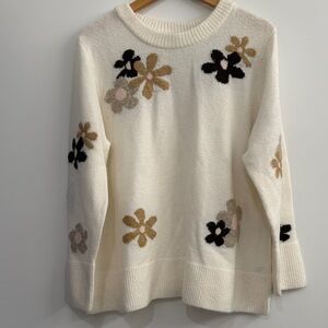 CeCe Cream Floral Sweater
